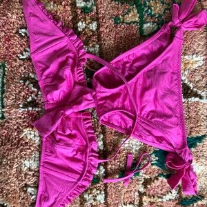 Frilly hot pink Betsey Johnson bathing suit